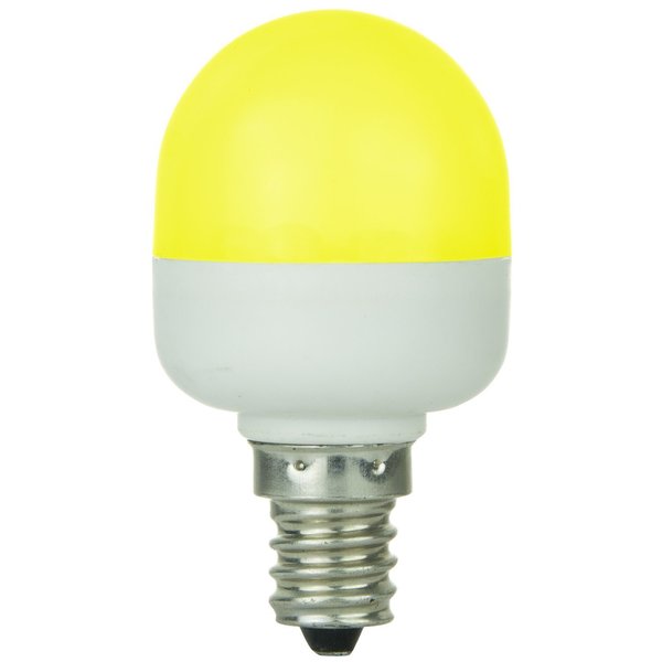 Sunshine Lighting Sunlite T10/LED/0.5W/C/Y 0.5W T10 Tubular Indicator, Candelabra Base Bulb, Yellow 80272-SU